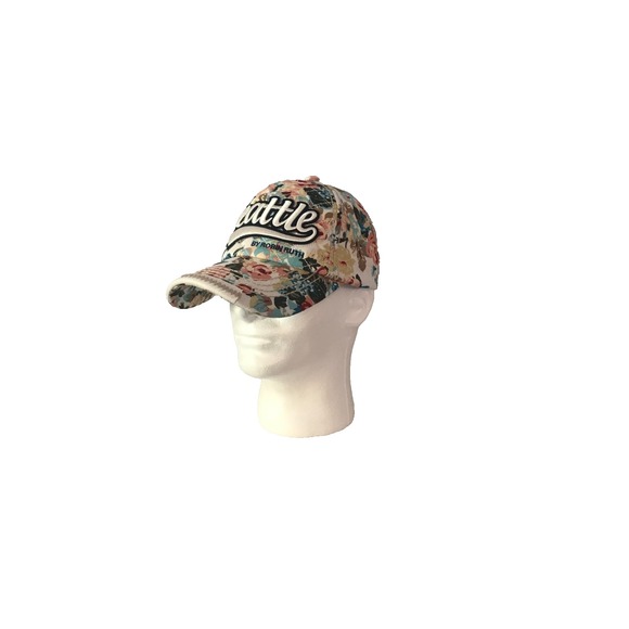 Seattle Made By Robin Ruth Floral Women Curved Bill Adjustable Backing Hat - Picture 1 of 7